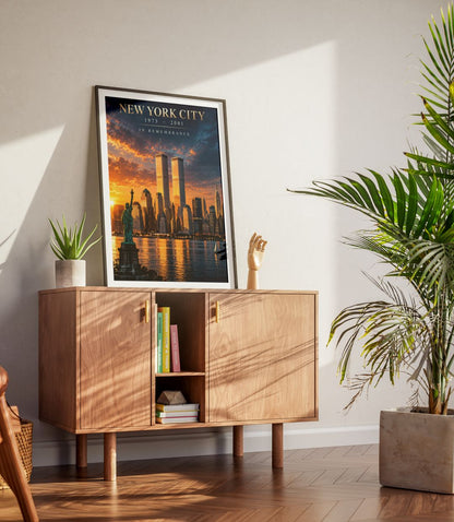 New York City Twin Towers Memorial Wall Art – 1973–2001 Remembrance Poster