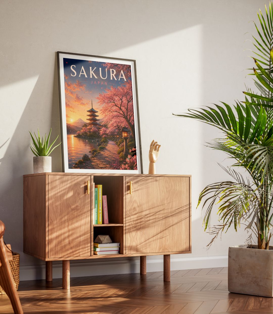 Sakura Japan Wall Art – Mount Fuji Cherry Blossom Japanese Travel Poster