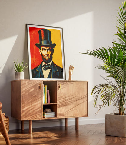 Abraham Lincoln Pop Art - Vintage Presidential Portrait - Bold Historical Wall Art