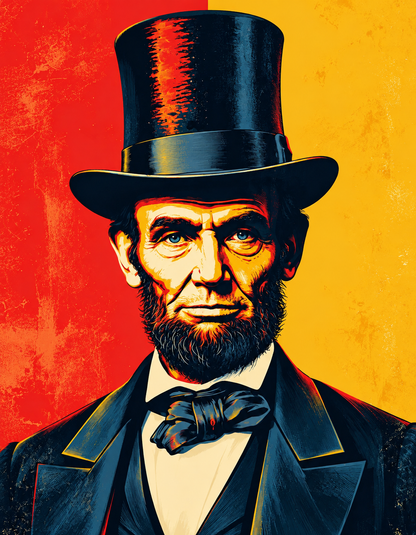 Abraham Lincoln Pop Art - Vintage Presidential Portrait - Bold Historical Wall Art