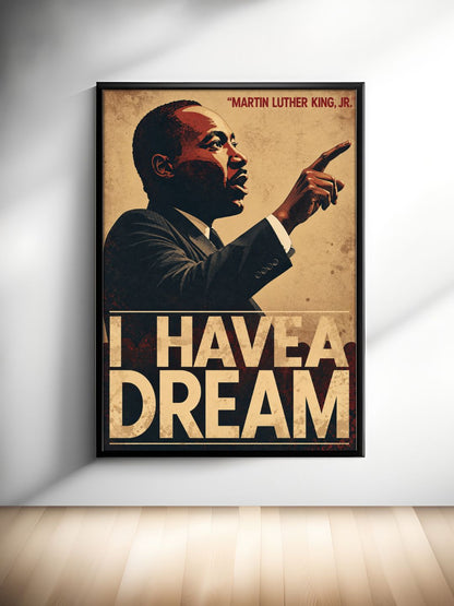 Martin Luther King Jr. Wall Art - I Have a Dream Vintage Historical Poster