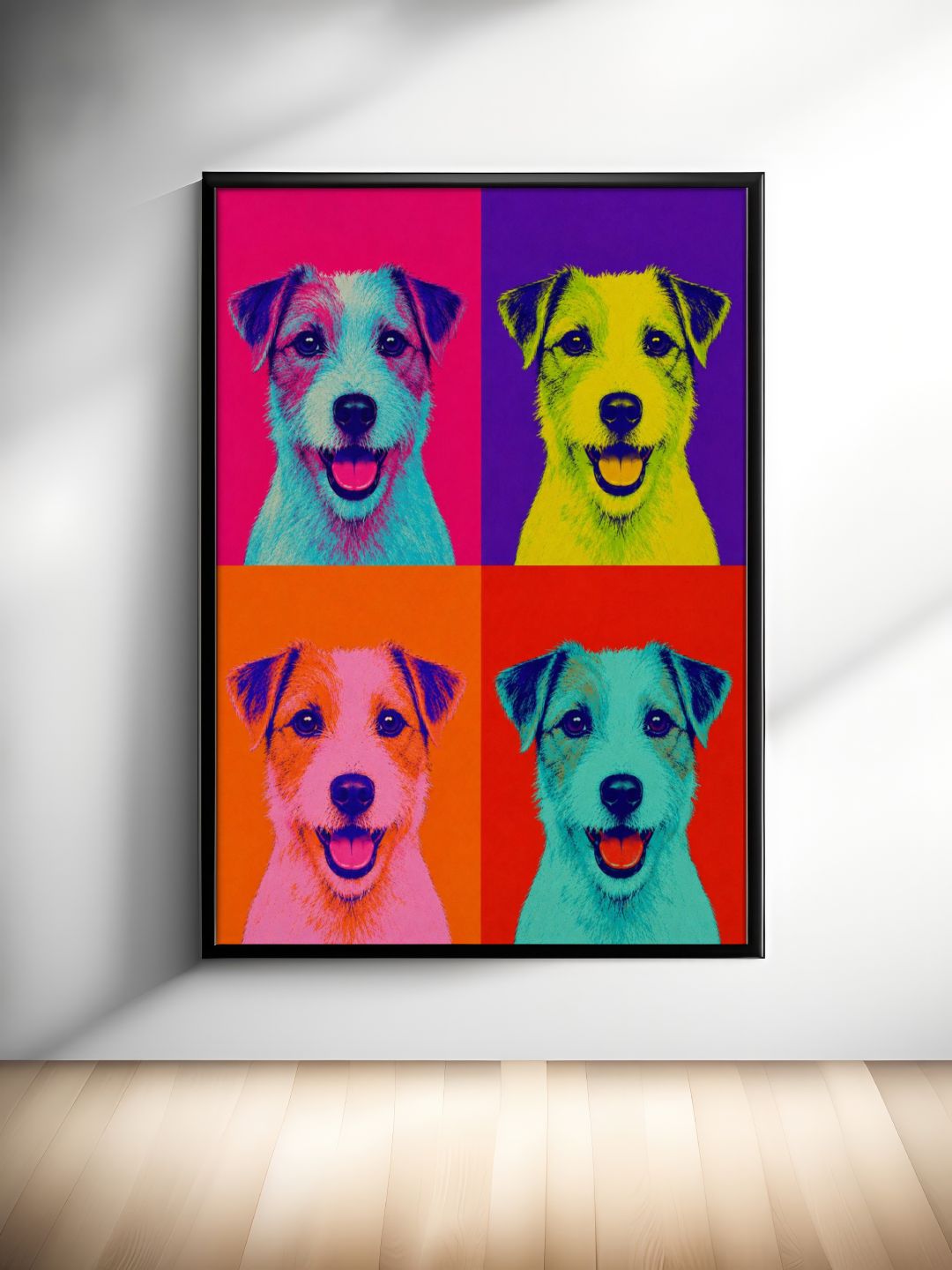 Pop Art Dog Wall Art - Colorful Jack Russell Portrait - Bold Retro Pet Poster