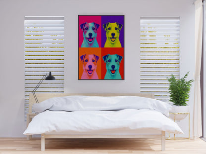 Pop Art Dog Wall Art - Colorful Jack Russell Portrait - Bold Retro Pet Poster
