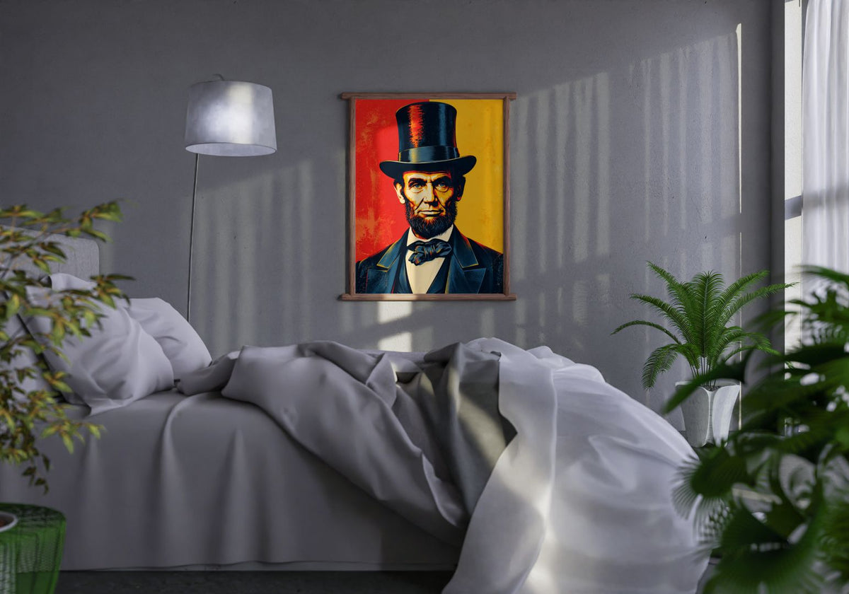 Abraham Lincoln Pop Art - Vintage Presidential Portrait - Bold Historical Wall Art