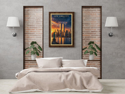 New York City Twin Towers Memorial Wall Art – 1973–2001 Remembrance Poster