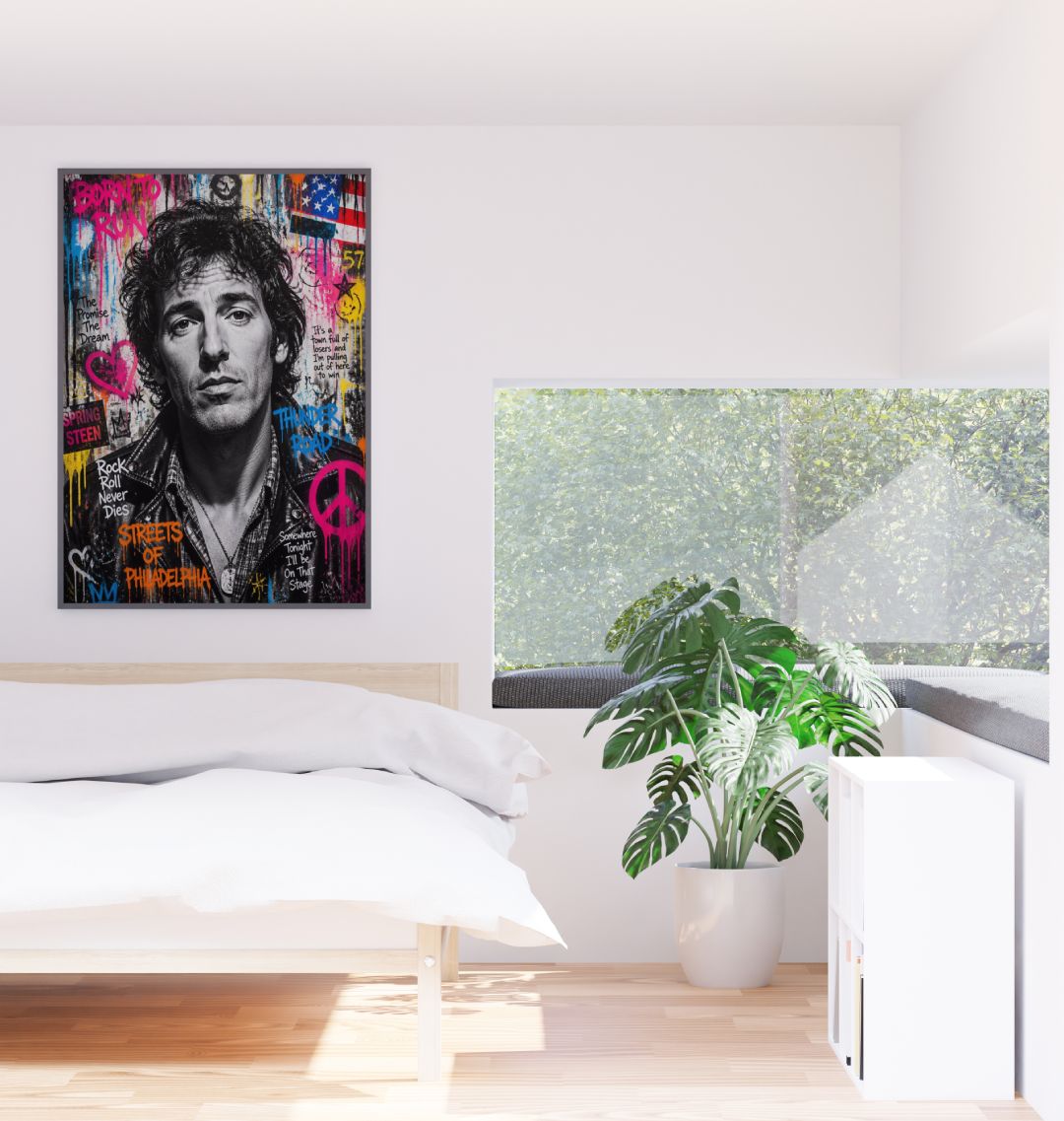 Bruce Springsteen Urban Wall Art - Colorful Graffiti Rock Music Portrait Poster