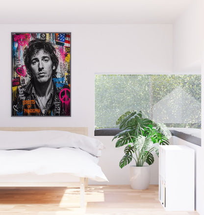 Bruce Springsteen Urban Wall Art - Colorful Graffiti Rock Music Portrait Poster