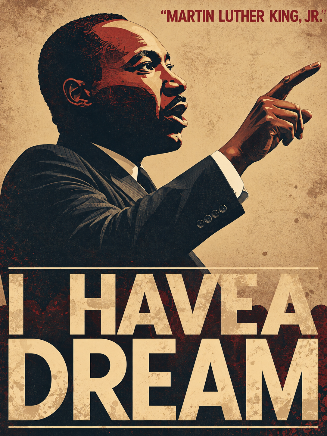 Martin Luther King Jr. Wall Art - I Have a Dream Vintage Historical Poster