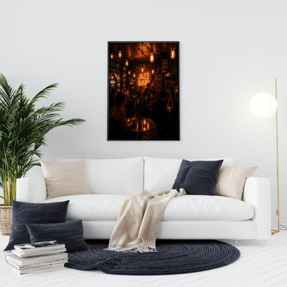 Vintage Jazz Bar Wall Art – Moody Live Music Lounge & Neon Night Poster