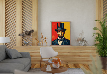 Abraham Lincoln Pop Art - Vintage Presidential Portrait - Bold Historical Wall Art