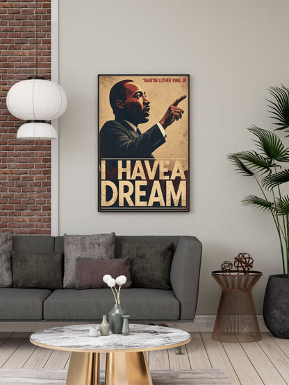 Martin Luther King Jr. Wall Art - I Have a Dream Vintage Historical Poster