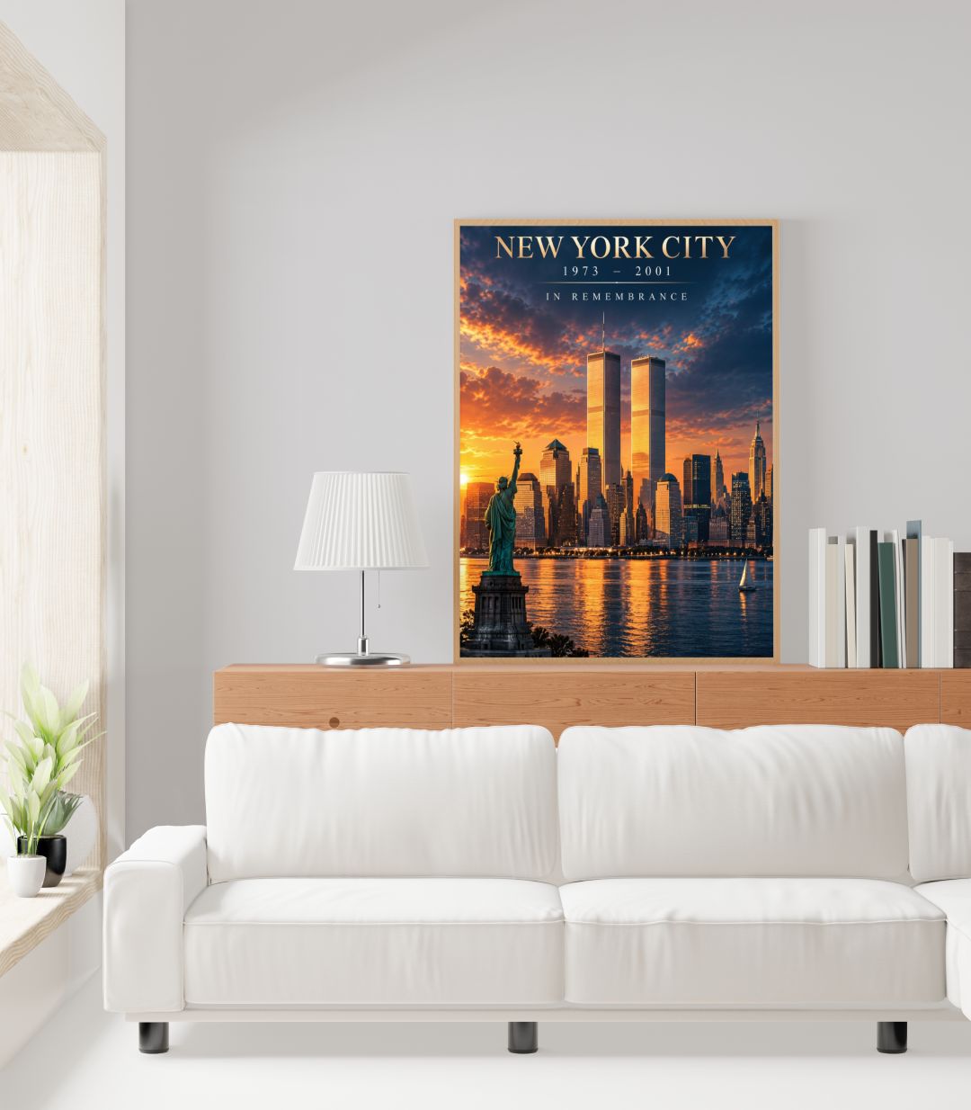 New York City Twin Towers Memorial Wall Art – 1973–2001 Remembrance Poster