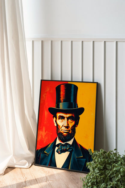 Abraham Lincoln Pop Art - Vintage Presidential Portrait - Bold Historical Wall Art