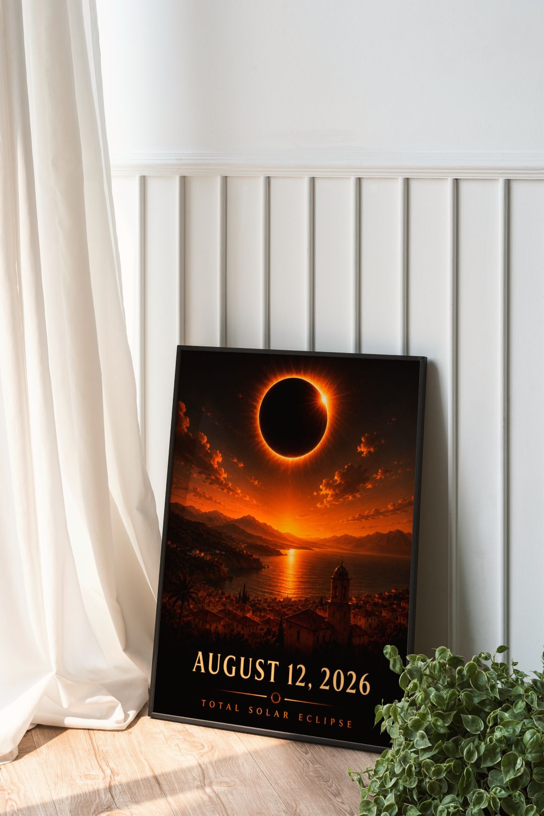 Total Solar Eclipse 2026 Wall Art - August 12 Eclipse Poster - Celestial Decor